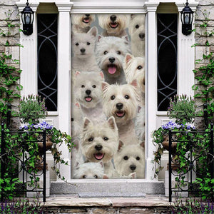 A Bunch Of West Highland White Terriers Door Cover/Great Gift Idea For Dog Lovers