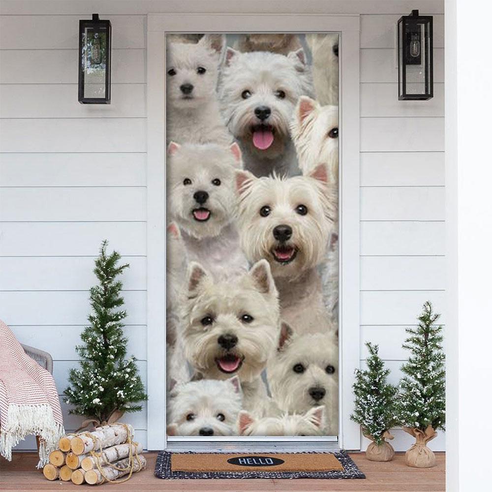 A Bunch Of West Highland White Terriers Door Cover/Great Gift Idea For Dog Lovers