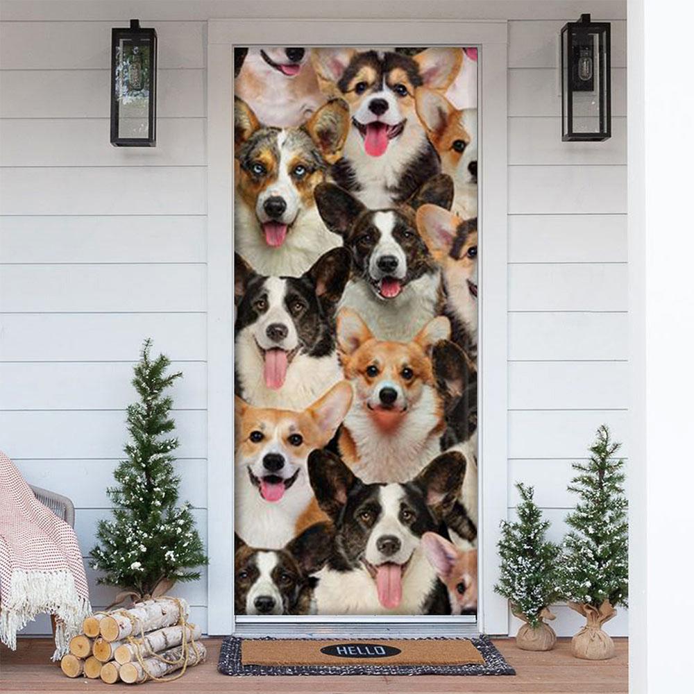 A Bunch Of Welsh Corgis Door Cover/Great Gift Idea For Dog Lovers