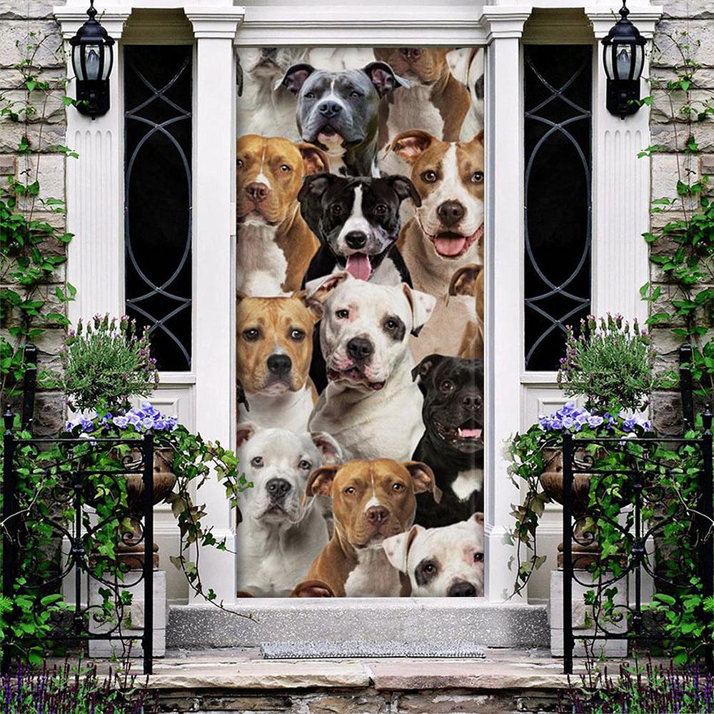 A Bunch Of Staffordshire Bull Terriers Door Cover/Great Gift Idea For Dog Lovers