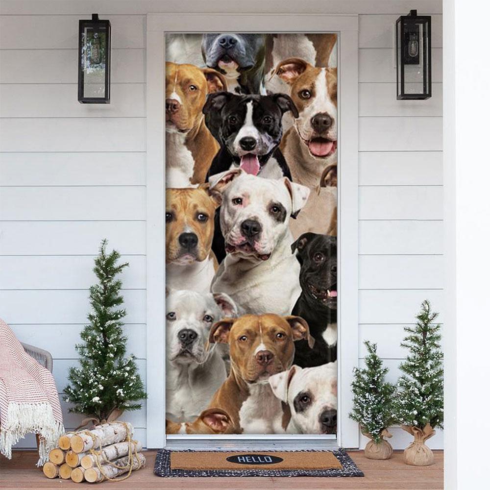 A Bunch Of Staffordshire Bull Terriers Door Cover/Great Gift Idea For Dog Lovers