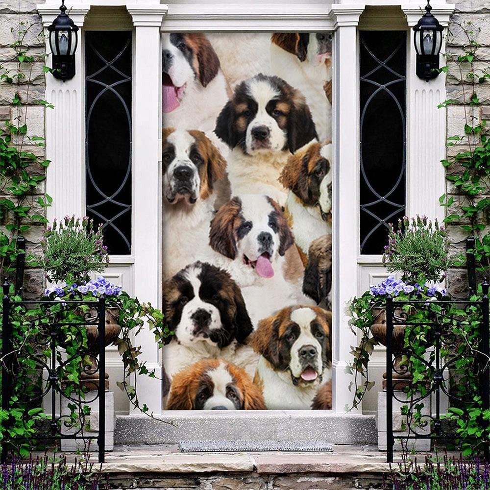 A Bunch Of St. Bernards Door Cover/Great Gift Idea For Dog Lovers