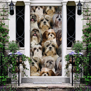 A Bunch Of Shih Tzus Door Cover/Great Gift Idea For Dog Lovers