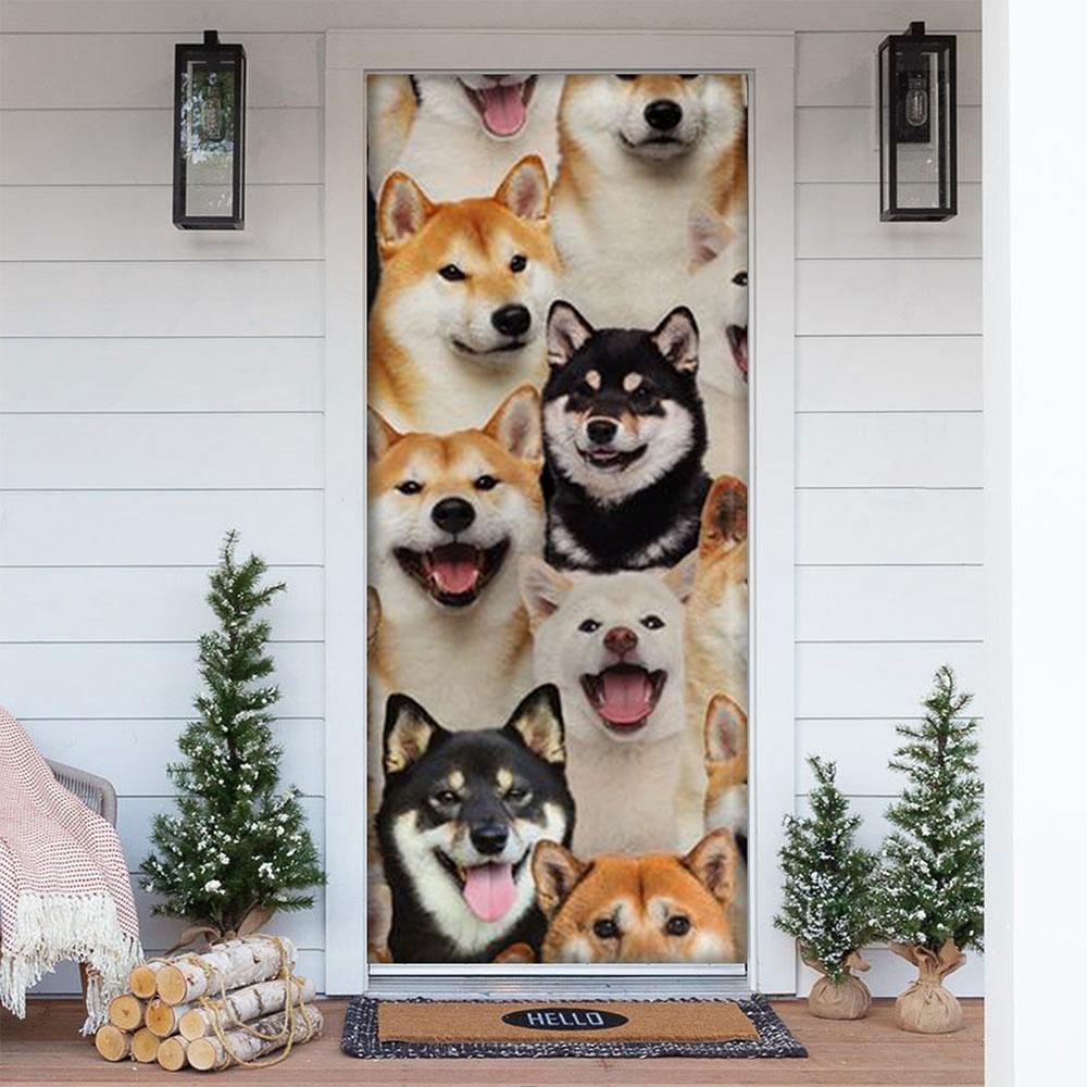 A Bunch Of Shiba Inus Door Cover/Great Gift Idea For Dog Lovers