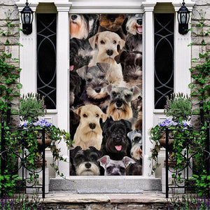 A Bunch Of Schnauzers Door Cover/Great Gift Idea For Dog Lovers