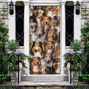A Bunch Of Rough Collies Door Cover/Great Gift Idea For Dog Lovers