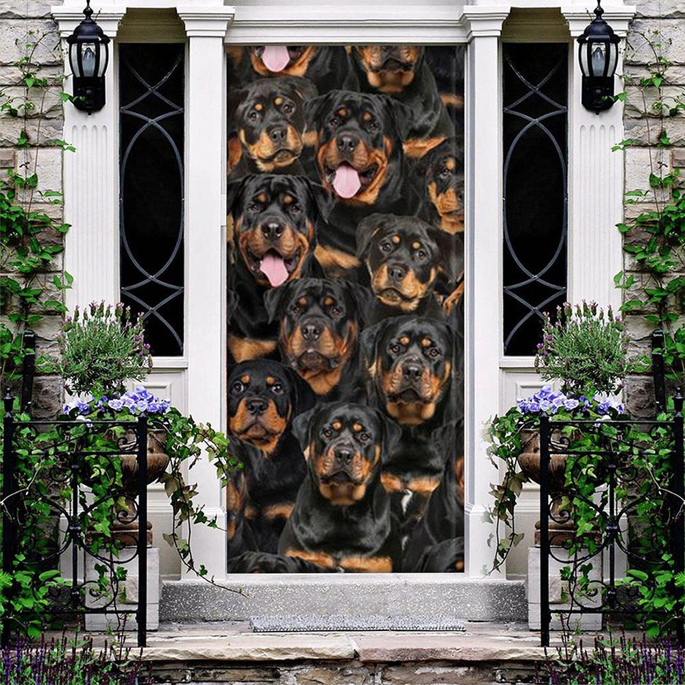 A Bunch Of Rottweilers Door Cover/Great Gift Idea For Dog Lovers