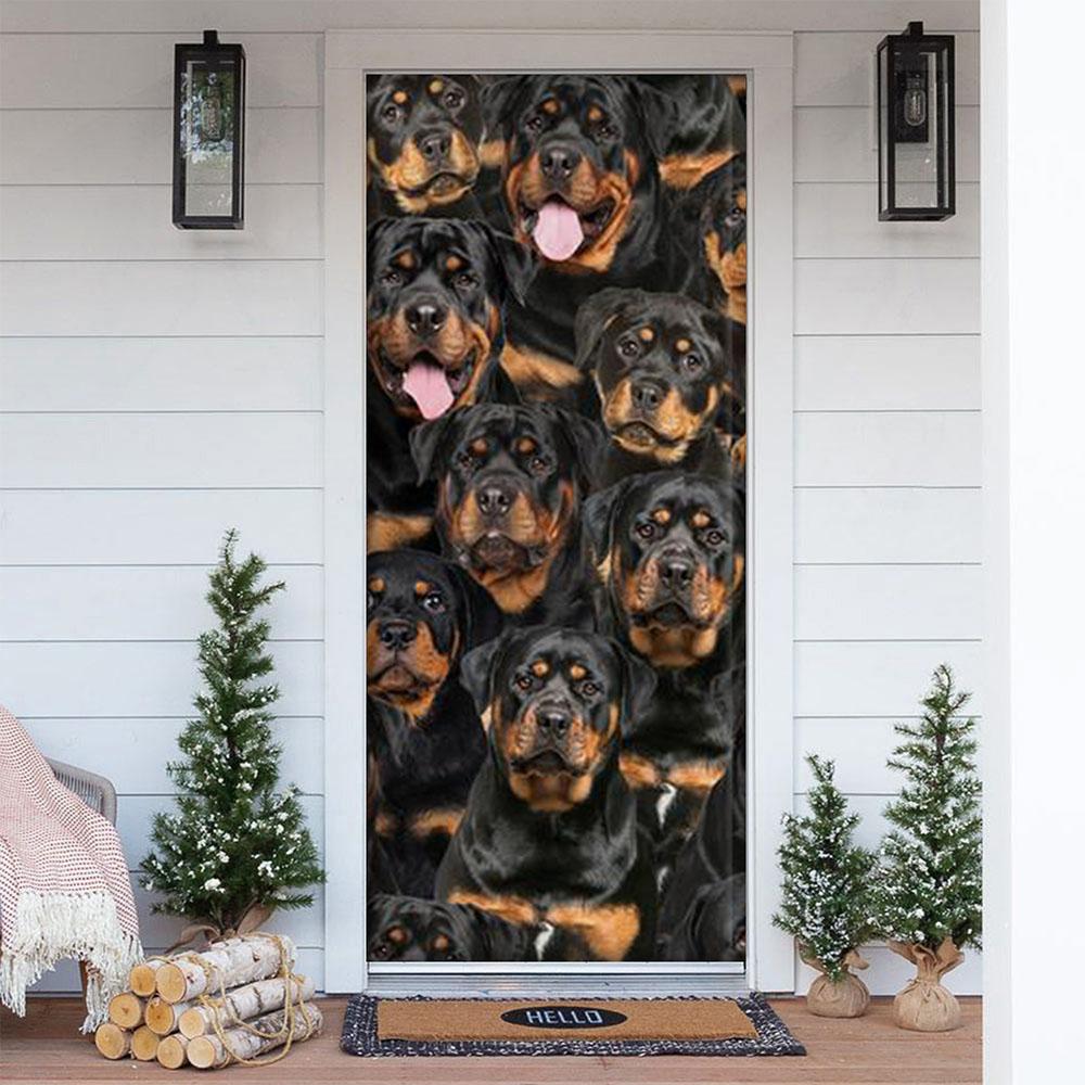 A Bunch Of Rottweilers Door Cover/Great Gift Idea For Dog Lovers