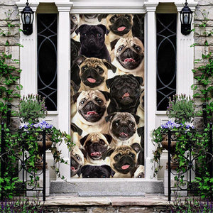 A Bunch Of Pugs Door Cover/Great Gift Idea For Dog Lovers