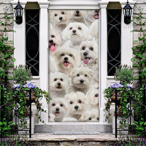 A Bunch Of Malteses Door Cover/Great Gift Idea For Dog Lovers