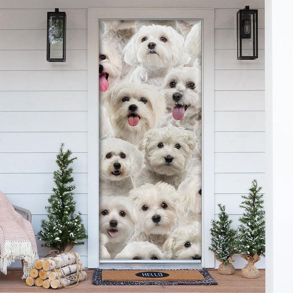 A Bunch Of Malteses Door Cover/Great Gift Idea For Dog Lovers
