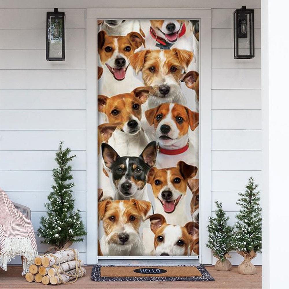A Bunch Of Jack Russell Terriers Door Cover/Great Gift Idea For Dog Lovers