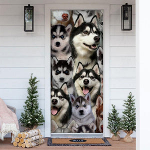 A Bunch Of Huskies Door Cover/Great Gift Idea For Dog Lovers