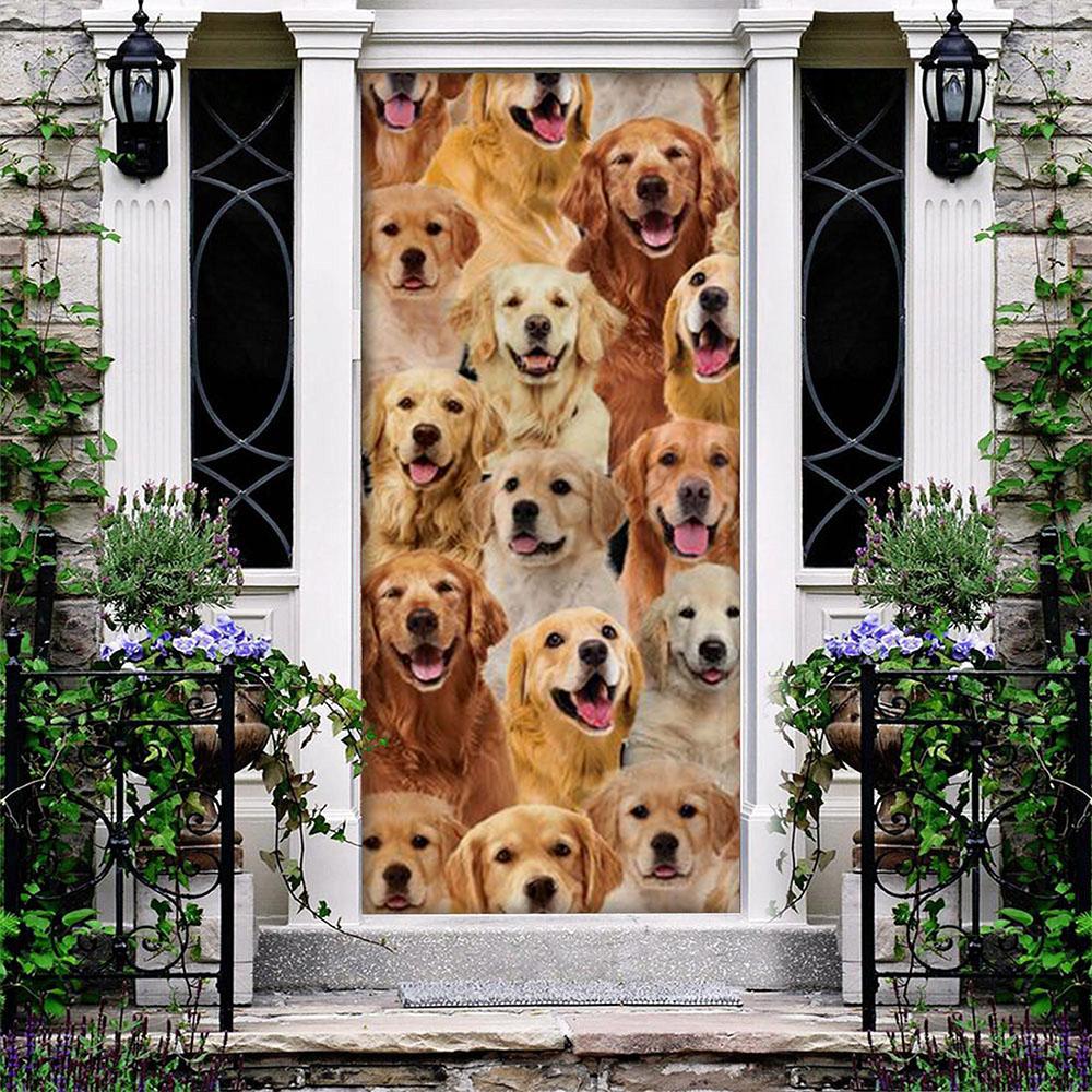 A Bunch Of Golden Retrievers Door Cover/Great Gift Idea For Dog Lovers