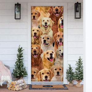 A Bunch Of Golden Retrievers Door Cover/Great Gift Idea For Dog Lovers