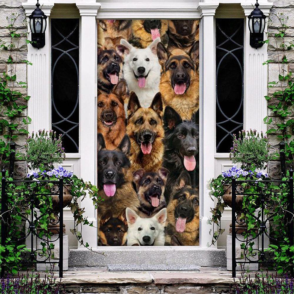 A Bunch Of German Shepherds Door Cover/Great Gift Idea For Dog Lovers
