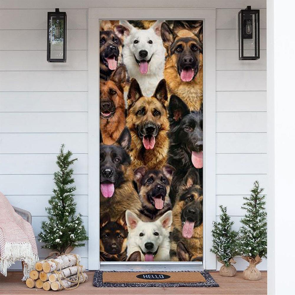 A Bunch Of German Shepherds Door Cover/Great Gift Idea For Dog Lovers