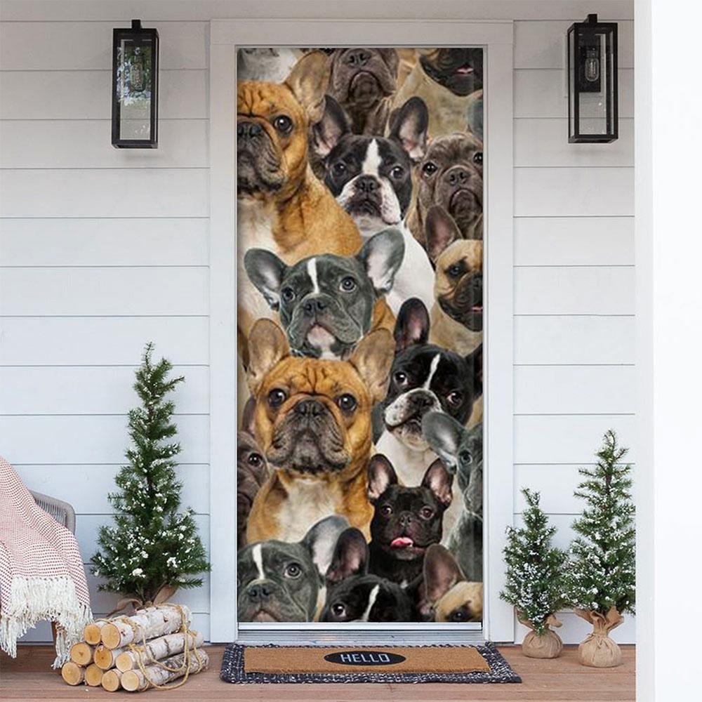 A Bunch Of French Bulldogs Door Cover/Great Gift Idea For Dog Lovers
