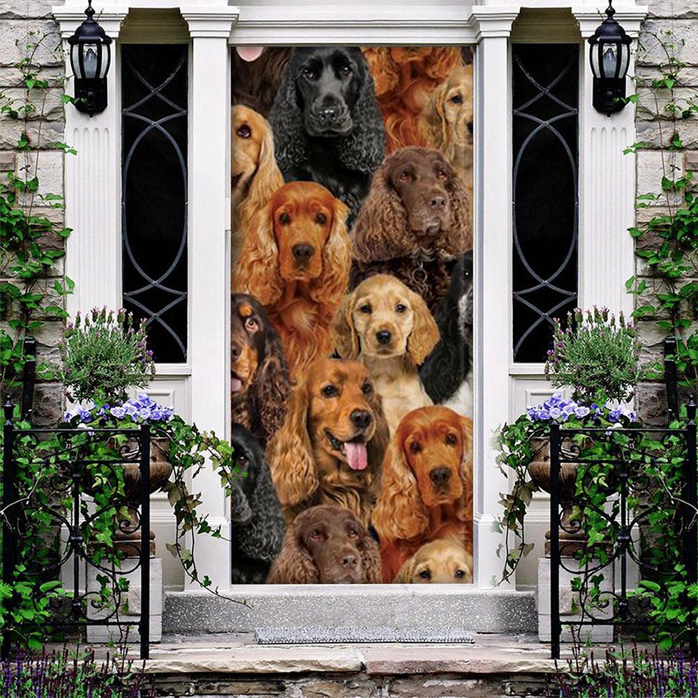 A Bunch Of English Cocker Spaniels Door Cover/Great Gift Idea For Dog Lovers