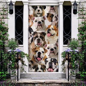 A Bunch Of English Bulldogs Door Cover/Great Gift Idea For Dog Lovers