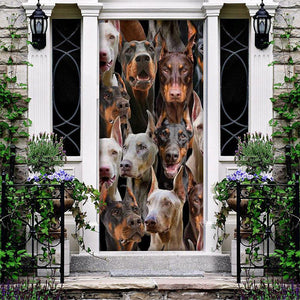 A Bunch Of Doberman Pinchers Door Cover/Great Gift Idea For Dog Lovers