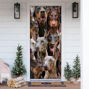 A Bunch Of Doberman Pinchers Door Cover/Great Gift Idea For Dog Lovers
