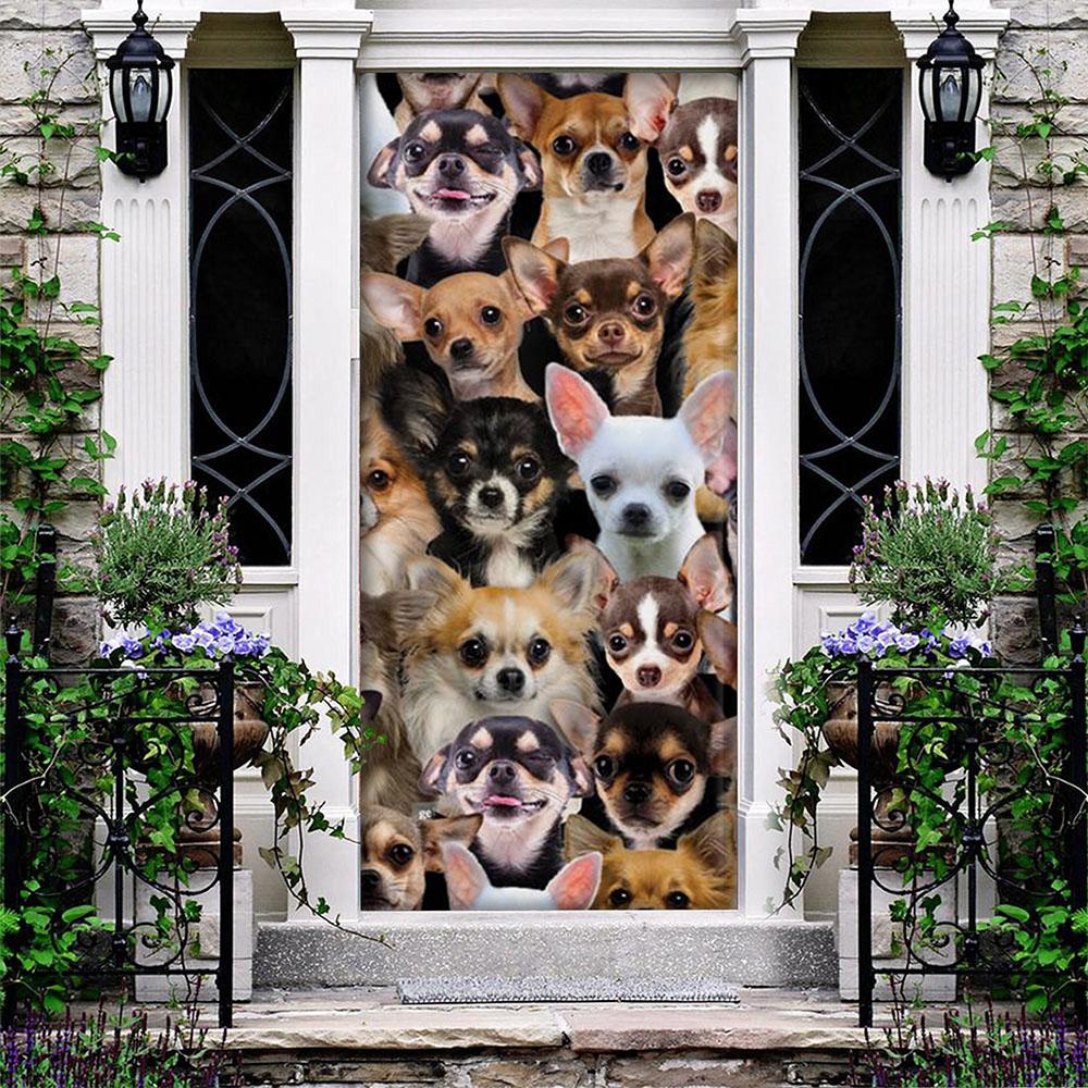 A Bunch Of Chihuahuas Door Cover/Great Gift Idea For Dog Lovers