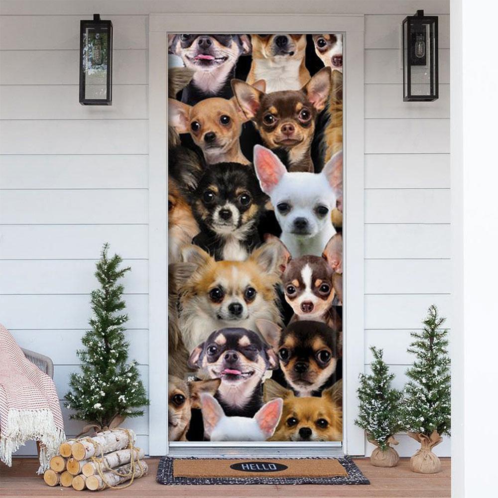 A Bunch Of Chihuahuas Door Cover/Great Gift Idea For Dog Lovers