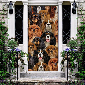 A Bunch Of Cavalier King Charles Spaniels Door Cover/Great Gift Idea For Dog Lovers