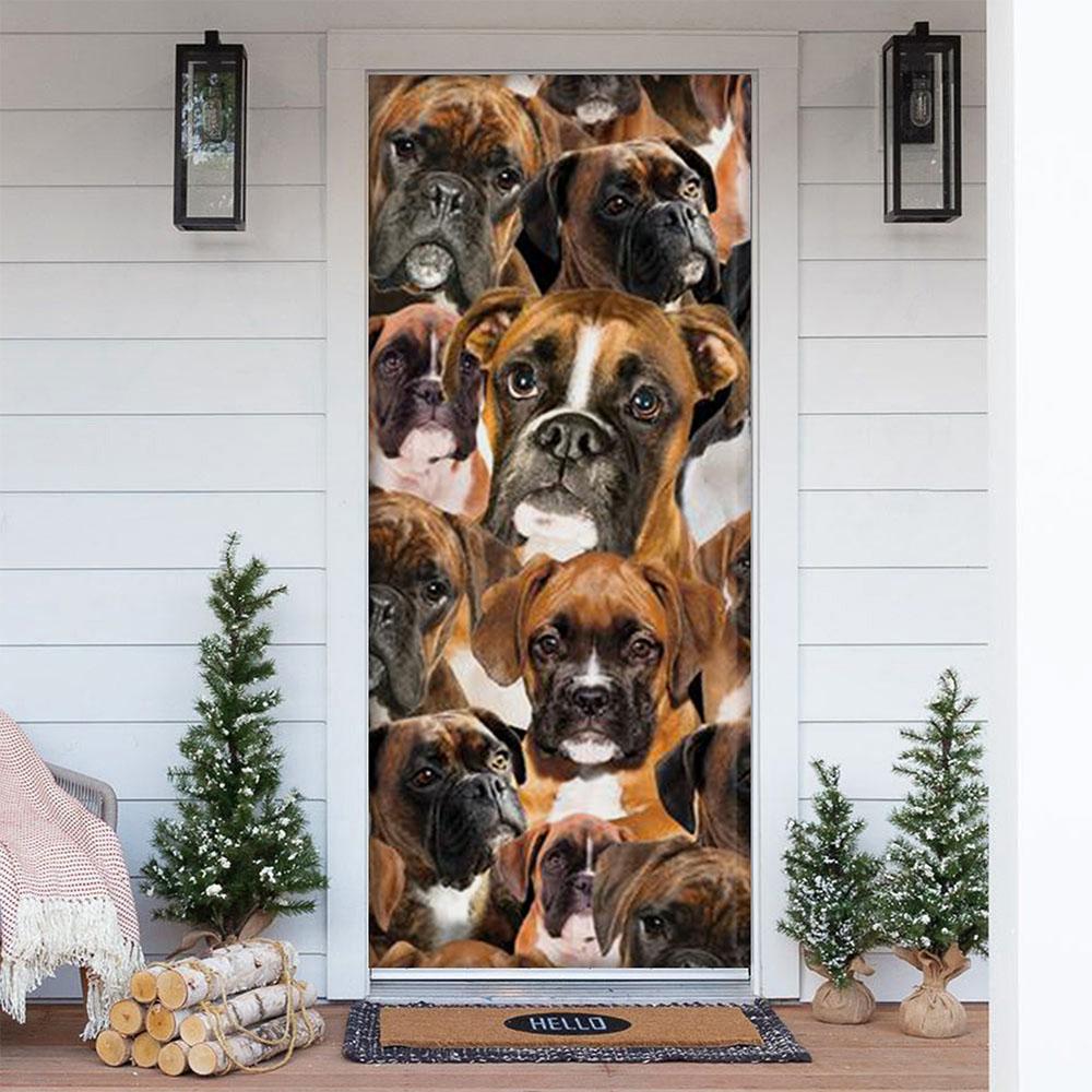 A Bunch Of Boxers Door Cover/Great Gift Idea For Dog Lovers
