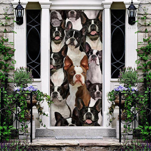 A Bunch Of Boston Terriers Door Cover/Great Gift Idea For Dog Lovers