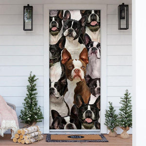 A Bunch Of Boston Terriers Door Cover/Great Gift Idea For Dog Lovers