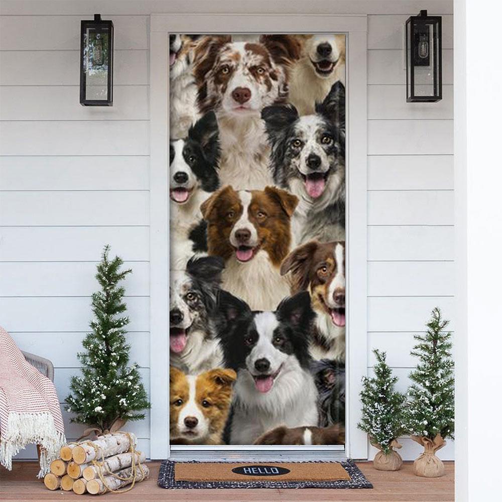A Bunch Of Border Collies Door Cover/Great Gift Idea For Dog Lovers