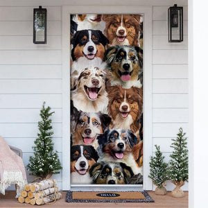A Bunch Of Australian Shepherds Door Cover/Great Gift Idea For Dog Lovers