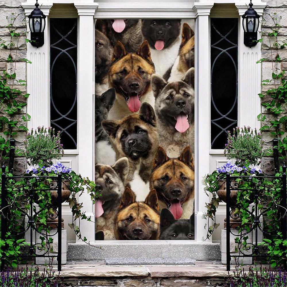 A Bunch Of American Akitas Door Cover/Great Gift Idea For Dog Lovers