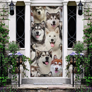 A Bunch Of Alaskan Malamutes Door Cover/Great Gift Idea For Dog Lovers
