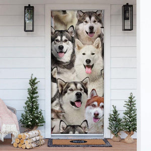 A Bunch Of Alaskan Malamutes Door Cover/Great Gift Idea For Dog Lovers