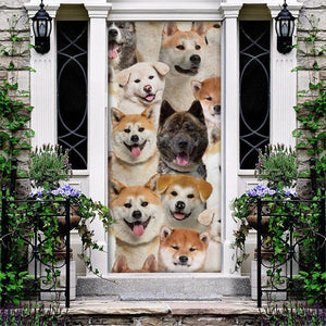 A Bunch Of Akita Inus Door Cover/Great Gift Idea For Dog Lovers