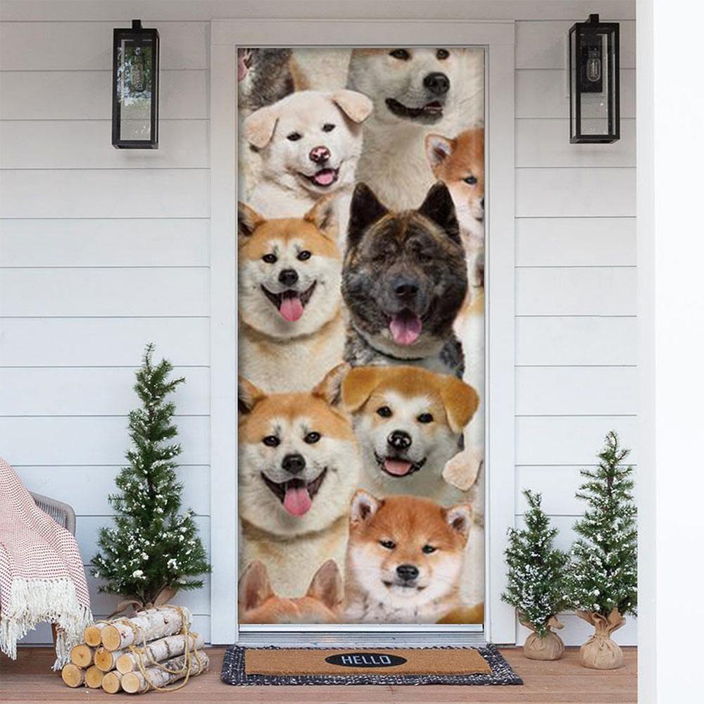A Bunch Of Akita Inus Door Cover/Great Gift Idea For Dog Lovers