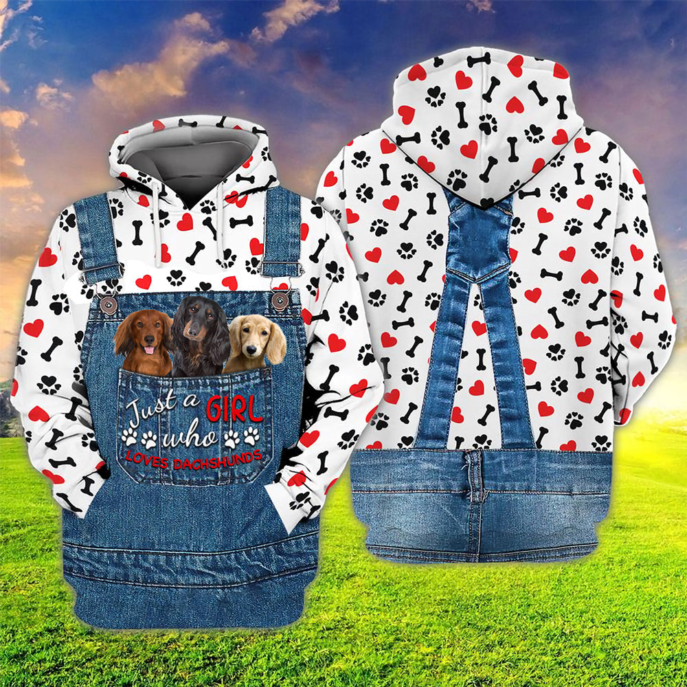 Just A Girl Who Loves 02 Dachshund Hoodie For Dog Lovers