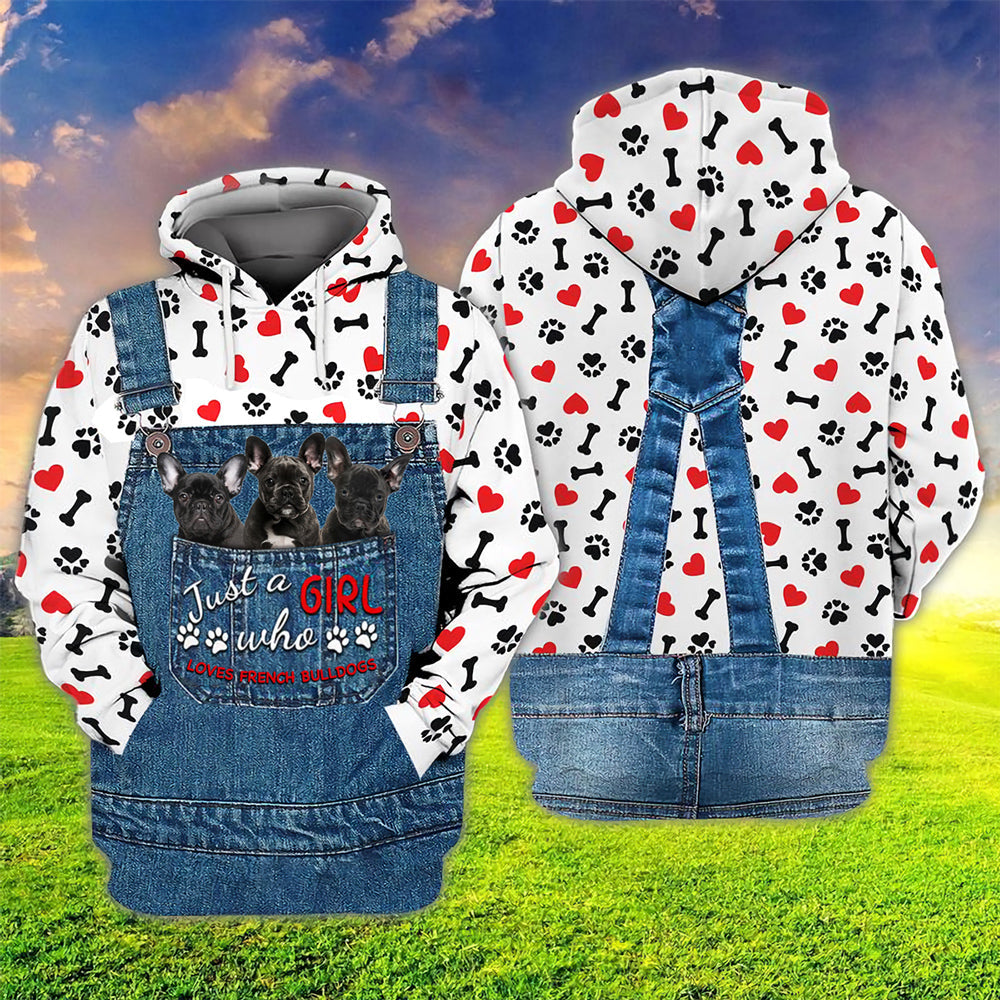 Just A Girl Who Loves 02 French Bulldog Hoodie For Dog Lovers