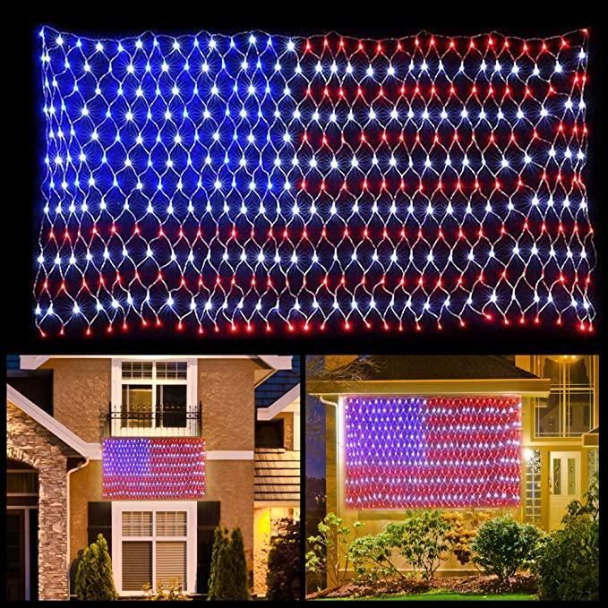 American Flag 420 Led String Lights-large Usa Flag Outdoor Lights