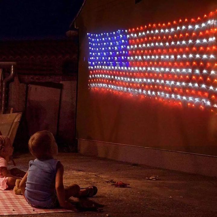 American Flag 420 Led String Lights-large Usa Flag Outdoor Lights