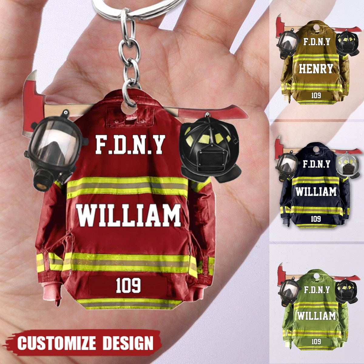 Personalized Acrylic Keychain - Gift For Firefighter