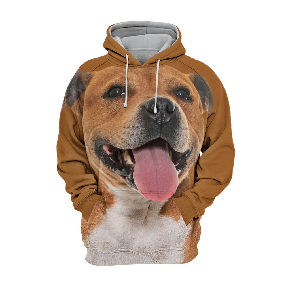 Unisex 3D Graphic Hoodies Animals Dogs Staffordshire Bull Terrier Happy