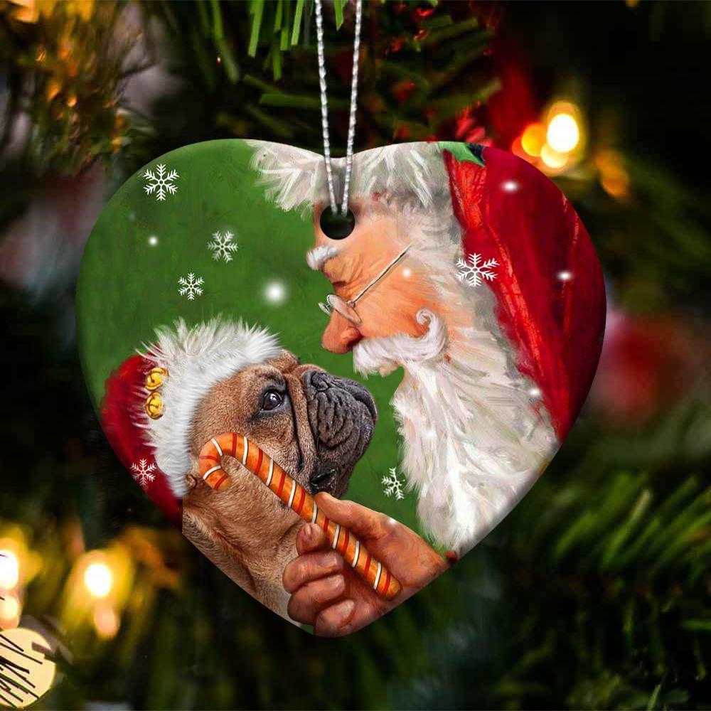 French Bulldog happy heart gift for dog lover ornament
