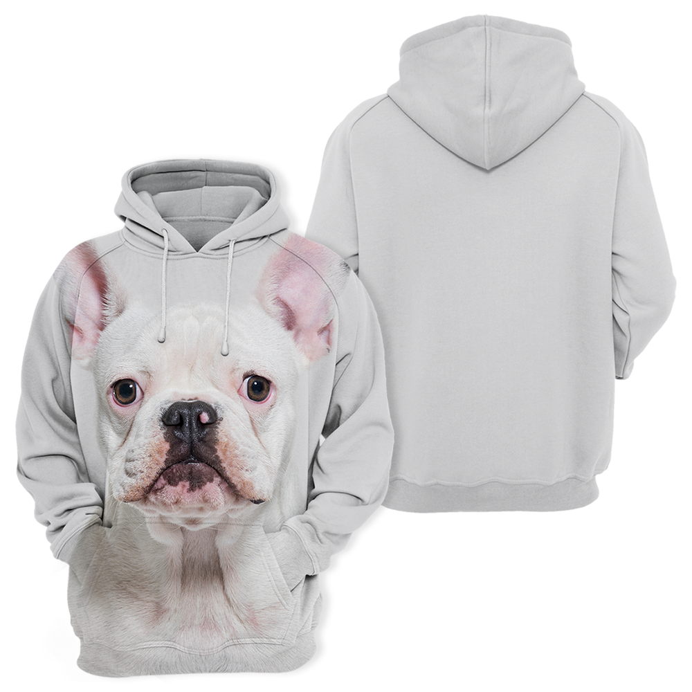 Unisex 3D Graphic Hoodies Animals Dogs French Bulldog White
