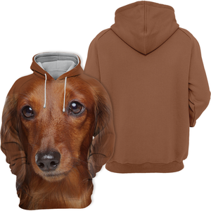 Unisex 3D Graphic Hoodies Animals Dogs Dachshund Sausage Dog Brown