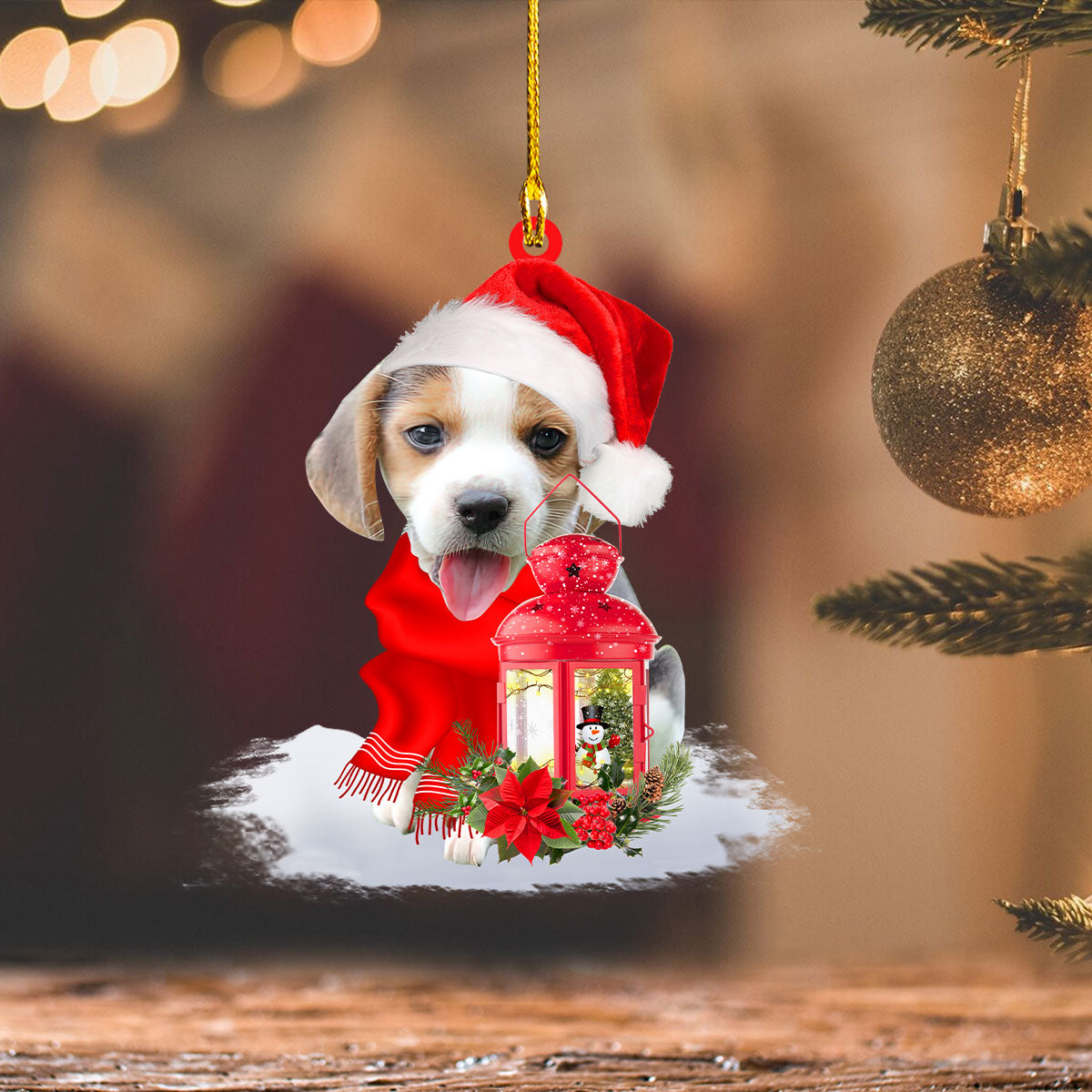 Beagle - Christmas Present Ornament