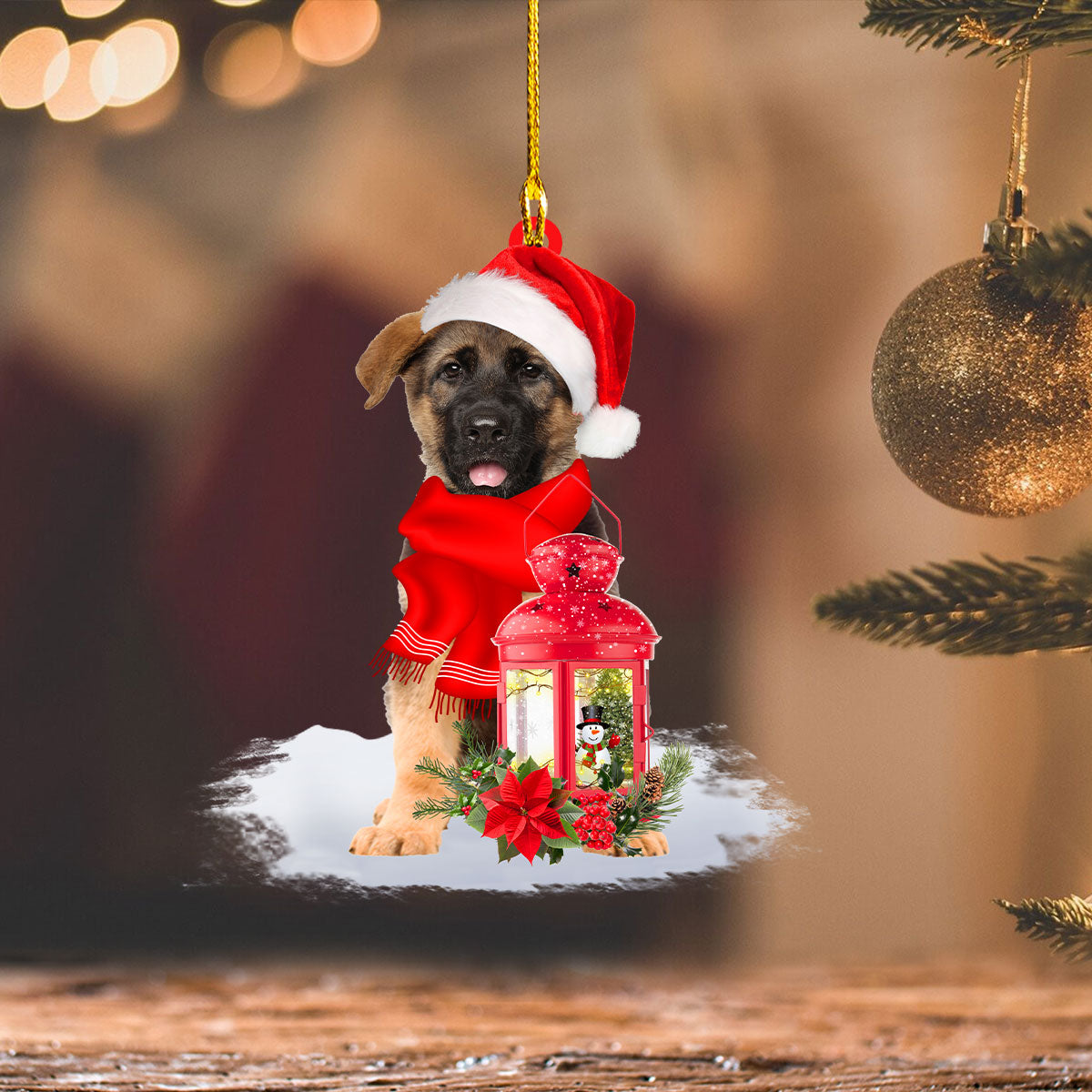 German Shepherd - Christmas Present Ornament